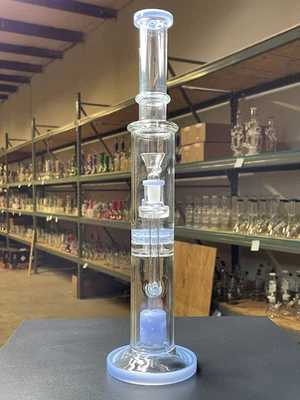 $64.99 • Buy 16  Inch Glass Water Pipe Bong - Matrix Perc - High Quality - Light Blue