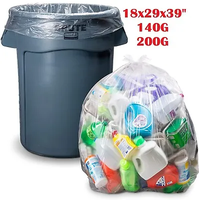 £34.25 • Buy CLEAR Refuse Sacks Strong Polythene Bin Liners Waste Rubbish Bags18 X29 X39