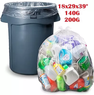 £5.95 • Buy CLEAR Refuse Sacks Strong Polythene Bin Liners Waste Rubbish Bags18 X29 X39