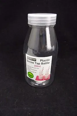 4 X Plastic Old Fashioned Style Mini Milk Bottle Screw Top Lid -300 Ml Free Post • £12.83