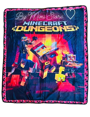 Video Game Minecraft Dungeons Cozy Warm Fleece Throw Blanket 50 X 60 In Rare  [ • $33.99