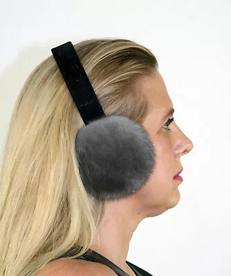 New Blue Iris Mink Fur Ear Muffs Efurs4less • $34.99