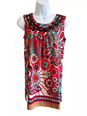 RQT Size S Multi-Color Floral Sleeveless Blouse • $10.40