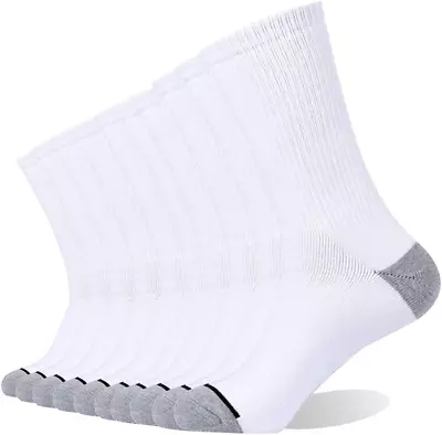 EnerWear 10P Pack Men's Cotton Moisture Wicking Heavy Cushion Crew Socks • $28.15