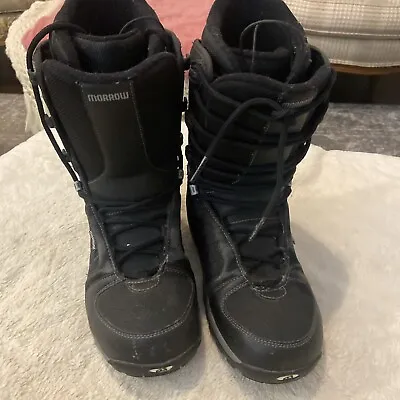 Morrow Rail Snowboard Boots Men's Size 9  Black Leather Lace Up Nice Condition • $44.97