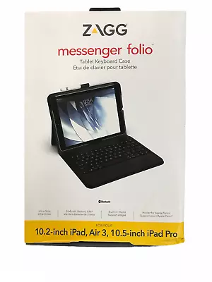 $8.81 • Buy ZAGG Keyboard Messenger Folio, Charcoal - For Apple IPad 10.2 , Air 3, 10.5  Pro