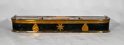 Antique Dutch Brass And Iron Fireplace Fender With Heart And Star Designs • $499