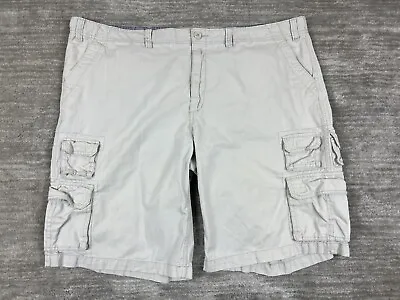 J. Ferrar Shorts Mens 50 Beige Drawstring Cargo Pockets 100% Cotton Workwear • $12.99