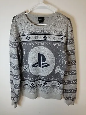 Nwot Sony PlayStation Gray Crew Neck Sweater Men’s Size Med Ps5 Offical  • $19.99