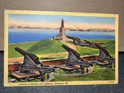 Cannon At Historic Fort McHenry Baltimore Maryland 1941 USA Posted Postcard • $12.99