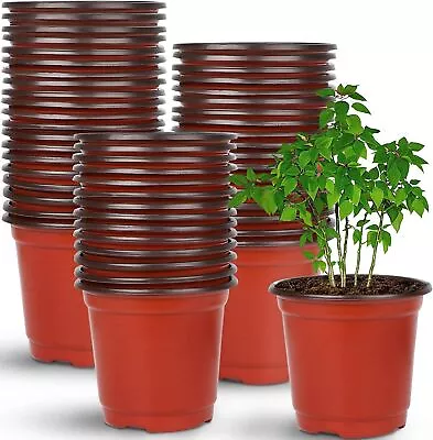 200Pcs Plastic Plant Flower Garden Pots Nursery Seedlings Pot Growing Container • £7.89
