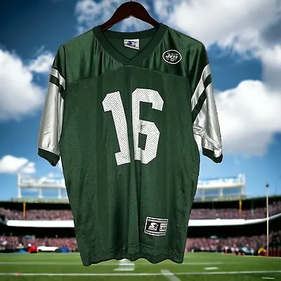 VINTAGE 90's Starter New York Jets Youth L 14-16 Jersey Green Testaverde #16 • $14.99