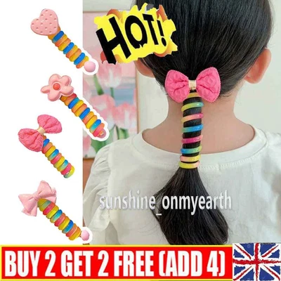 £4.38 • Buy Plastic Telephone Wire Line Elastic Bands Hair Ties Scrunchy Colored Rubber Band
