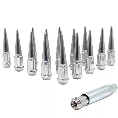 20 Spike 3.3  Spline Bulge Acorn Car Lug Nut Chrome 1/2-20 Tuner Small Diameter • $56.97