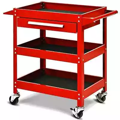 Three Tray Rolling Tool Cart Mechanic Cabinet Storage ToolBox Organizer W/Drawer • $120.89