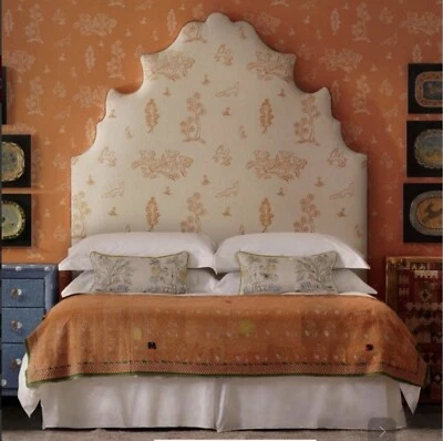 £34 • Buy Andrew Martin Linen Mix Curtain Fabric 'FRIENDLY FOLK’ Melon Orange 1.7m - £20pm