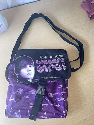 £16.76 • Buy Justin Bieber Shoulder Bag 2011 5 Star Purple Camo And Black Nice!