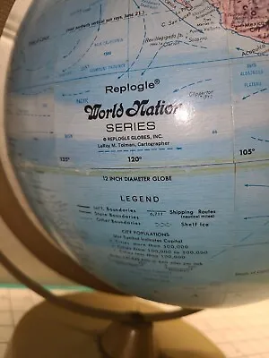 Vintage Replogle World Nation Series 12  Globe Metal Stand Dual Axis • $19