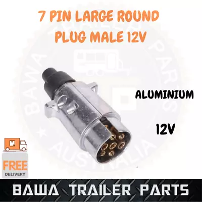 7 Pin Round Metal Plug - Large - 12 V ! Trailer Parts ! • $15.95