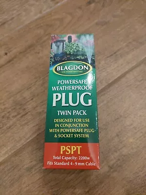 £5 • Buy Blagdon Powersafe Weatherproof Plug Twin Pack  . Fits 4 -9mm Cable 