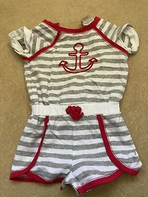 Maggie & Zoe Grey And White With A Romper With  Anchor Fashion Toddler Girls • £6