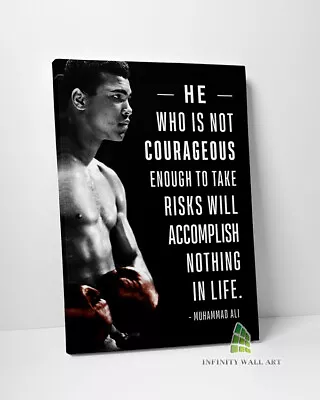 Muhammad Ali Inspirational Quote Canvas Art Boxing Sport Wall Print Picture-E320 • £10.18