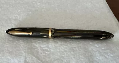 VINTAGE WA SHEAFFER FOUNTAIN PEN BROWN Gold STRIATED FEATHER TOUCH #5 NIB • $14.95