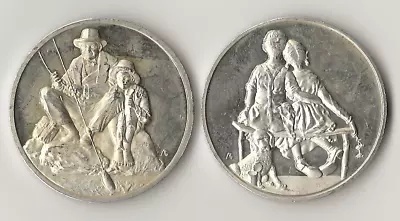 2 1oz .925 Silver Hamilton Mint Norman Rockwell SPRING & SUMMER VINTAGE 1976 • $84.99