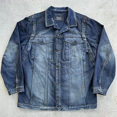 Vintage Marithe Francois Girbaud Strap Trucker Denim Jacket Men’s XL • $9.99