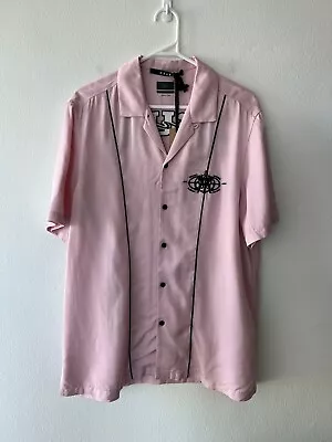 New Ksubi Medium M Short Sleeve Shirt Top Resort Bolts Mechanic Magnolia Pink • $115