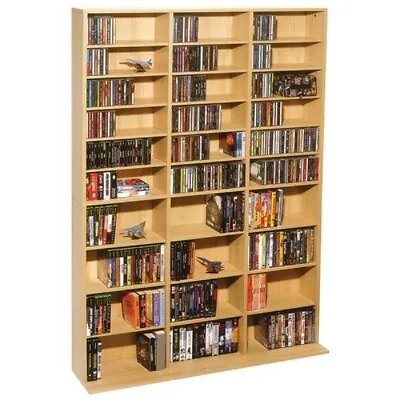 Multimedia Storage Cabinet Stand Tower DVD CD Rack Shelf Organizer Media Book • $129.99