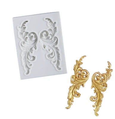 £3.55 • Buy Relief Baroque Silicone Fondant Mould Vintage Cake Leaf Flower Paste Mold DIY UK