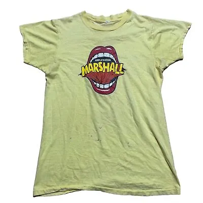 Vintage 70s Marshall Amplification Shirt Guitar Amp Music Tour Tee Size Medium • $199.99