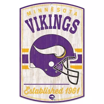 Minnesota Vikings Classic Retro Logo Wood Sign 11 X17'' New Wincraft 👀 • $30