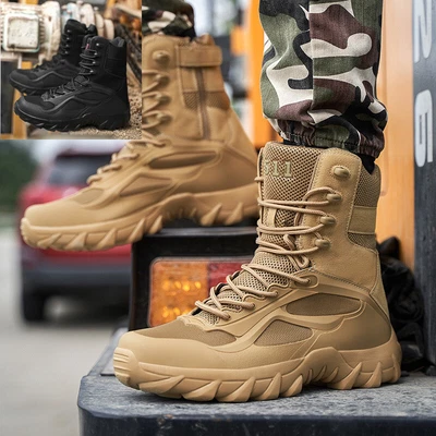 £34.32 • Buy UK Mens Desert Army Combat Patrol Boots Tactical Military Work Trainers SR Size