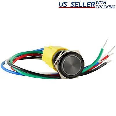 16mm 12V LED Momentary Push Button Starter Switch Boat Horn Metal Waterproof • $7.29