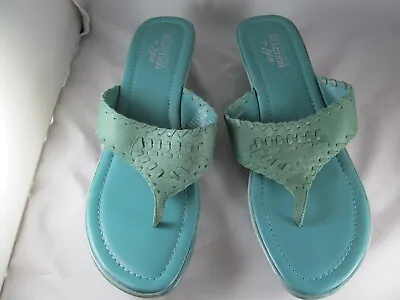 Kenneth Cole Reaction J. Jill Teal Women's Sandals 8.5 M Leather Upper • $6.99