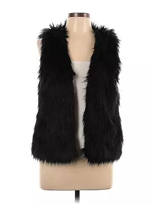 Divided By H&M Women Black Faux Fur Vest 10 • $19.74