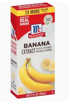McCormick Pure Banana Extract Non GMO 2 Fl Oz WORLDWIDE SHIPPING 08/2026 • $7.99