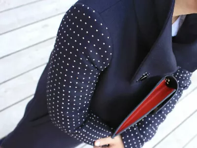 BLOGGER FAV! ZARA COAT NAVY BLUE STUDDED APPLIQUE BLAZER JACKET Medium • $145