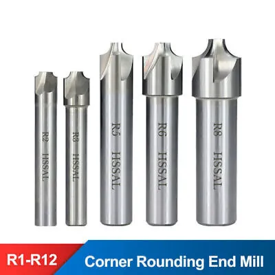 1PC HSS Corner Rounding End Mill R1.0-R12 Radius Milling Cutter CNC Router Bits • £14.59