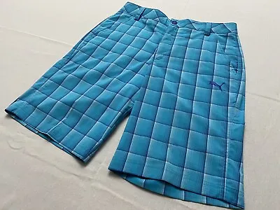 Puma Lifestyle Mens Casual Golf Plaid Shorts Pockets Size 32 • $32