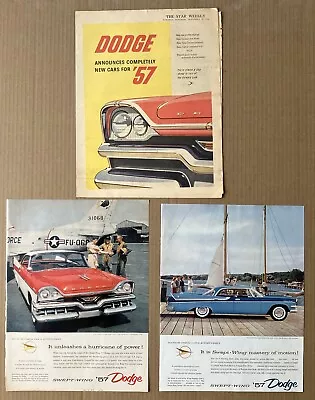Dodge 1957 Advertisements Lot Of 3 • $5.50