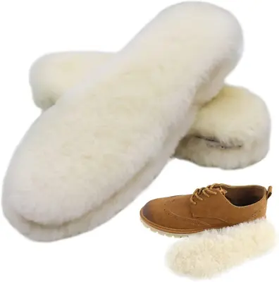 Sheepskin Insoles Women Men Premium Think Wool Fur Fleece Inserts Cozy Fluffy • $6.99