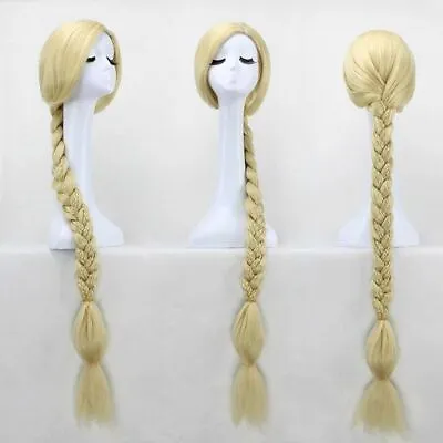 For  Cosplay Tangled Princess Cosplay Party Wig Long Blonde Braid+Hair • £26.74