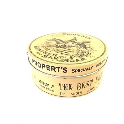 Vintage Propert's Leather & Saddle Soap 4.25 Oz Container Some Contents Present  • $19.98