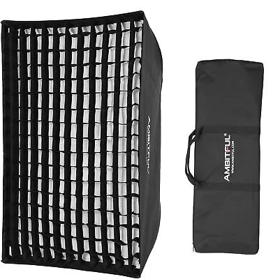 AMBITFUL 60x90cm Softbox & Honeycomb Grid | Bowens Mount | Portable Umbrella • £37.99