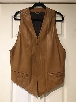 Gianni Versace Men's Leather Vest Brown Tan EUC • $399.99