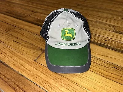 John Deere Mesh Ball Cap Trucker Cap Green/Beige/Black • $5.40