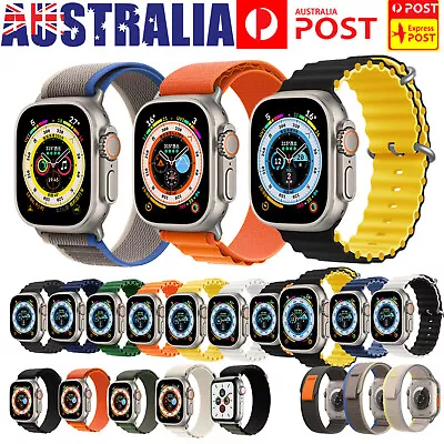 $11.99 • Buy For Apple Watch Ultra Series 8 7 6 5 4 3 2 SE Alpine Trail Loop Ocean Band Strap
